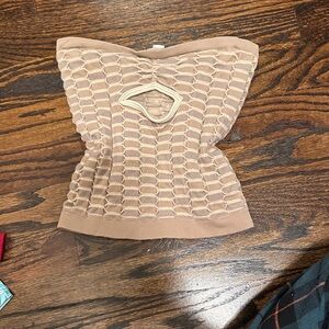 Tan Strapless Women Top